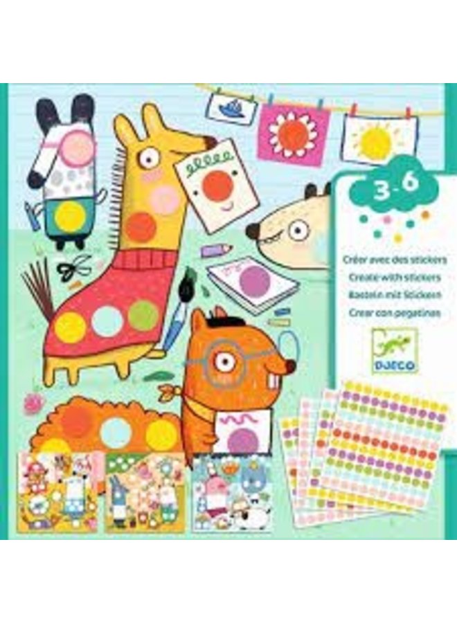 Djeco | knutselset creeren met stickers | dieren