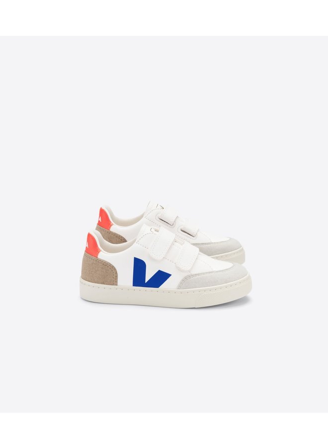 Veja | small v-12 chromefree leather | extra white multico miel