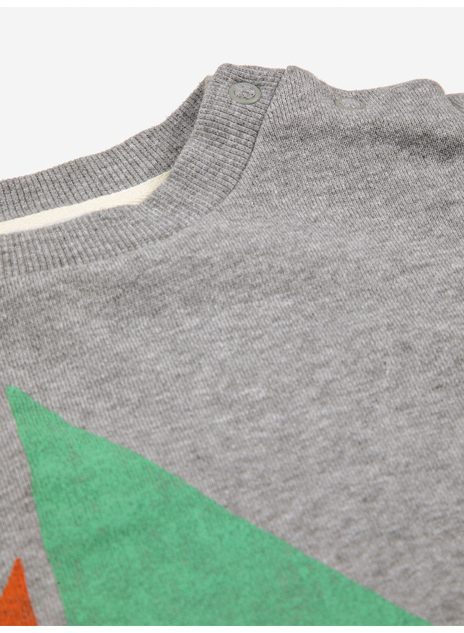 Bobo Choses | multicolor sail boat sweatshirt | light grey