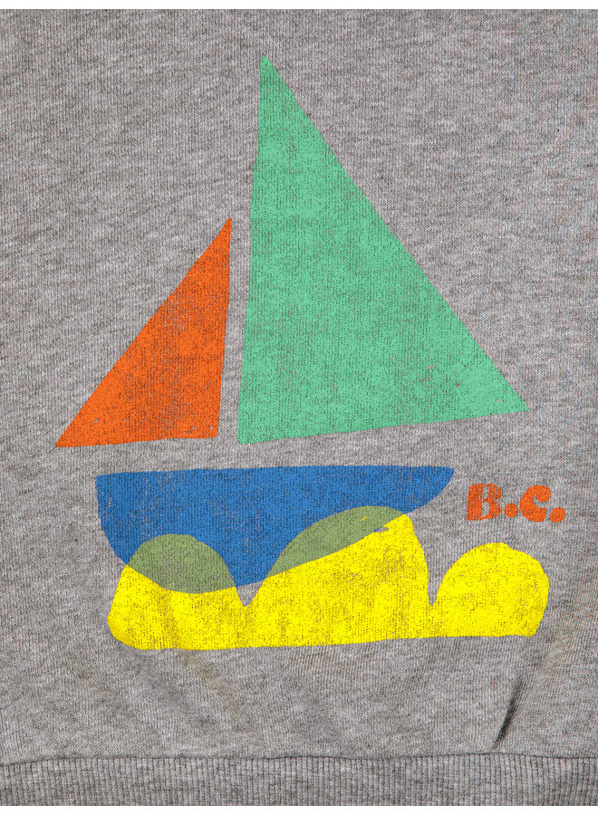 Bobo Choses | multicolor sail boat sweatshirt | light grey