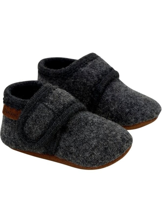 En Fant | baby wool slippers | dark grey melange