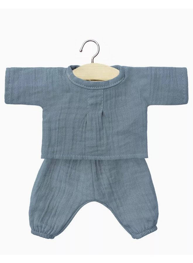 Minikane | kleertjes voor zachte pop | blauw setje met broek