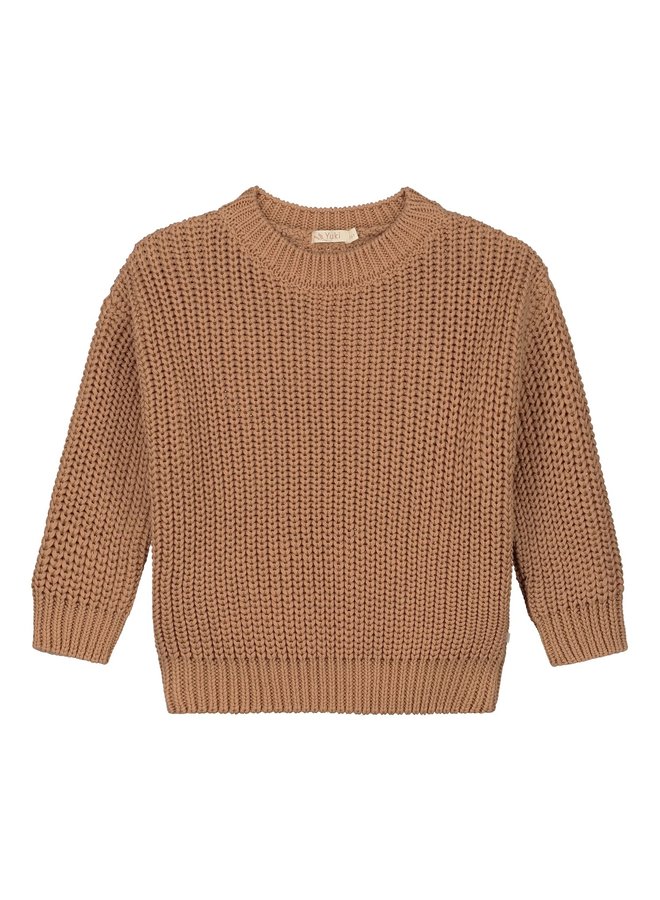 Yuki kidswear | chunky knitted sweater | biscuit