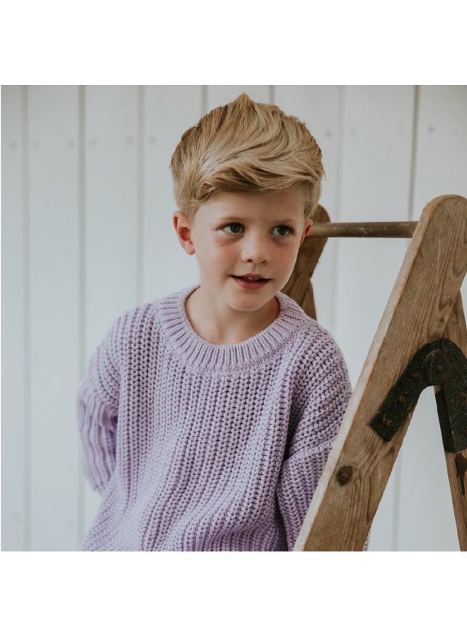 Yuki kidswear | chunky knitted sweater | lilac