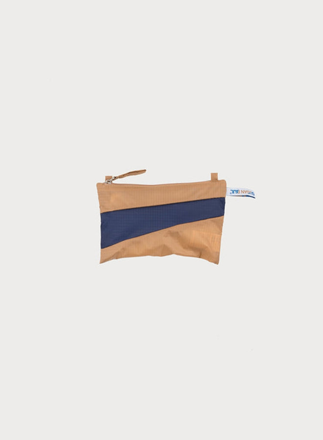 Susan Bijl | pouch | camel & navy | small