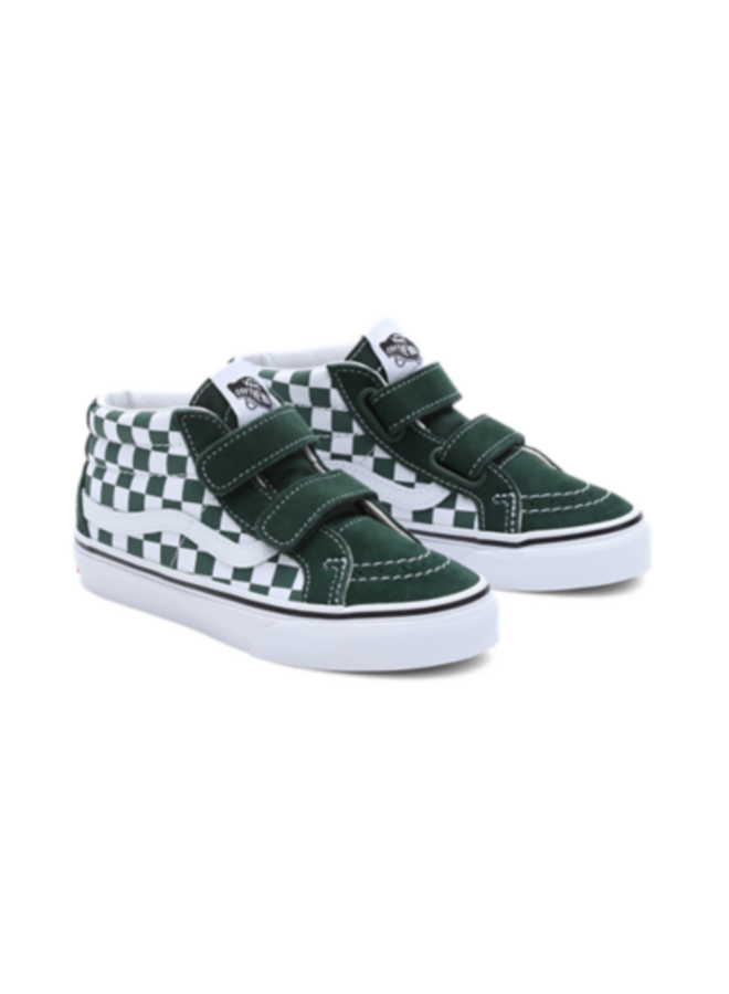 Vans | youth| sk8 mid | theory checkerboard | green