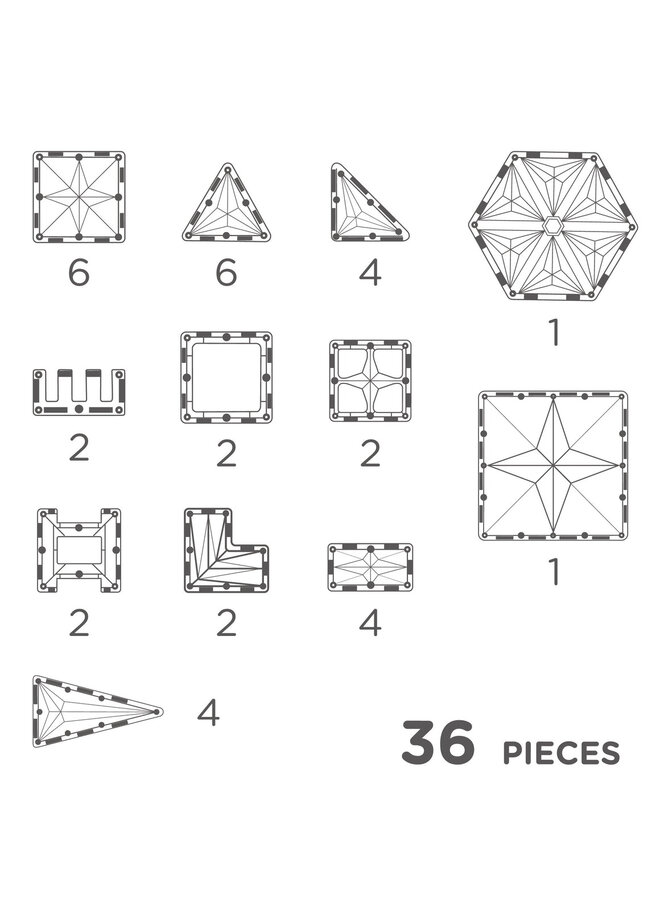 Cleverclixx | petite pack pastel | 36 pieces