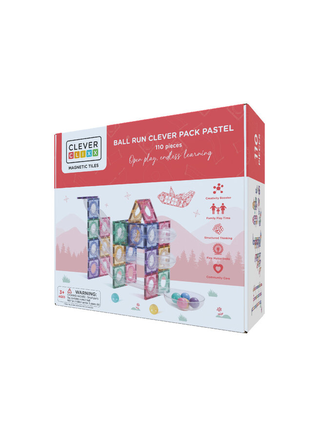 Cleverclixx | ball run clever pack pastel | 110 pieces