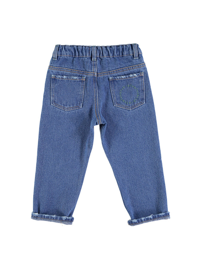 Piupiuchick | denim trousers | washed navy denim