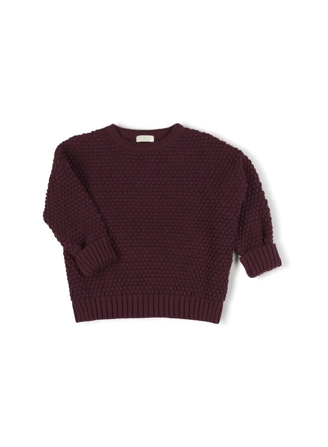 Nixnut | tur knit sweater | bordeaux