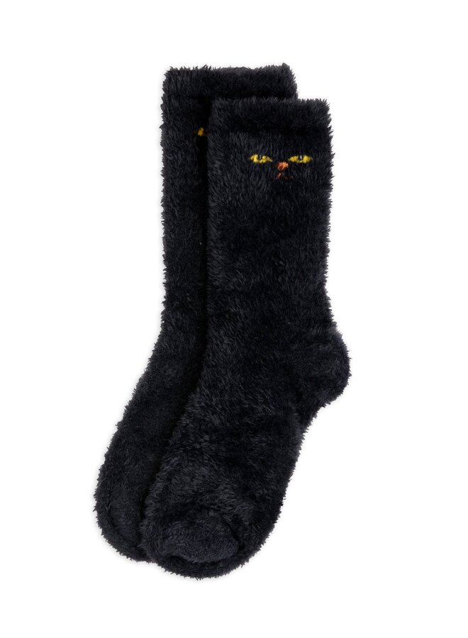 Mini rodini | cat eyes fluffy socks | black