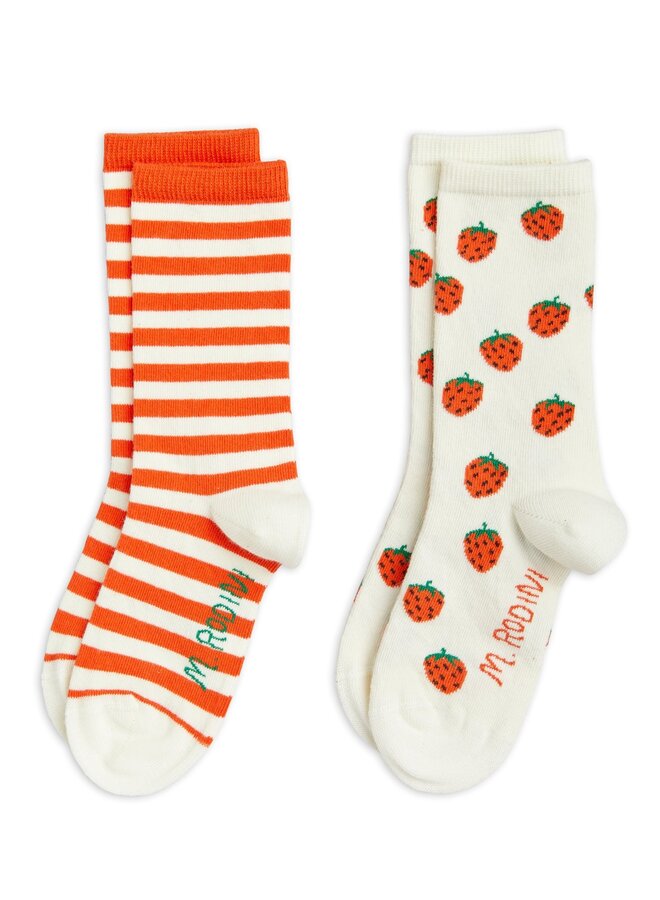 Mini rodini | strawberries 2-pack socks