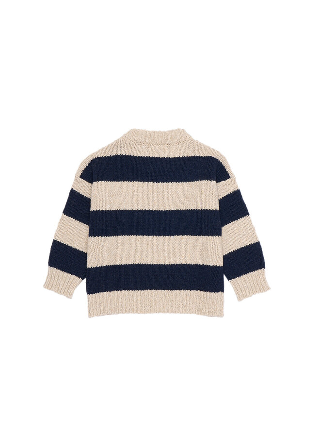 The New Society | tirso stripes jumper | sand & space blue knit stripes