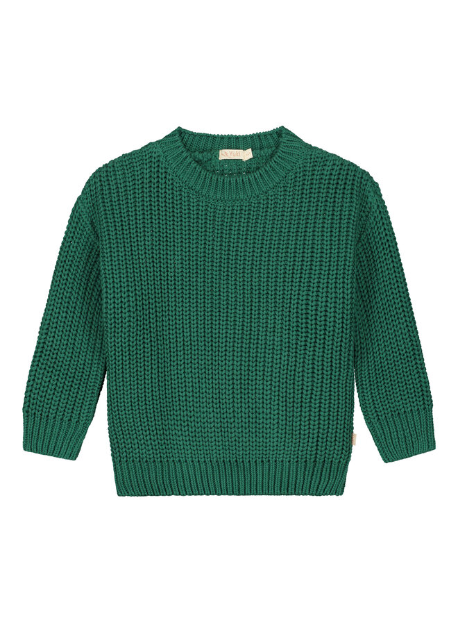Yuki Kidswear | chunky knitted sweater | leaf