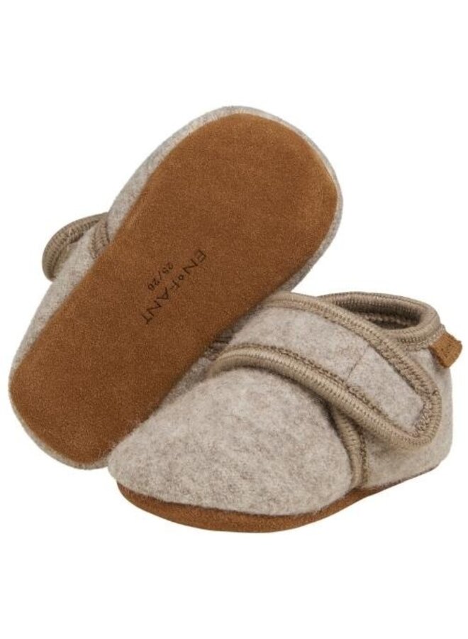 En Fant | baby wool slippers | sand melange