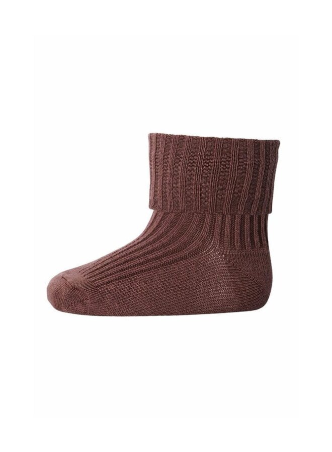 MP Denmark | wool rib baby socks | brown sienna
