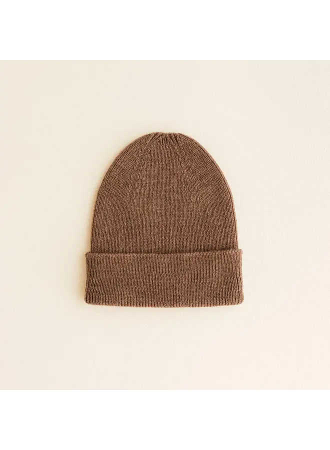 Hvid | beanie fonzie newborn | mocha