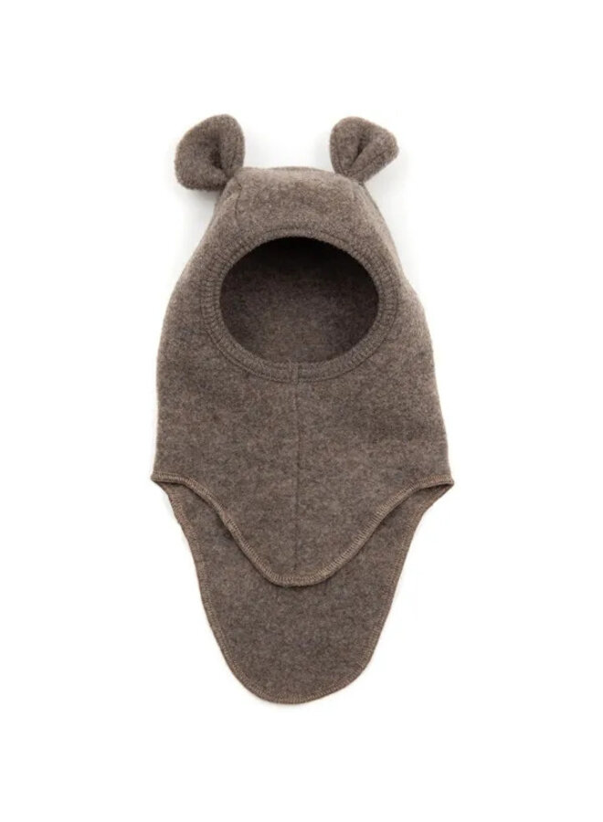 Huttelihut | teddy | balaclava ears soft wool | cocoa brown