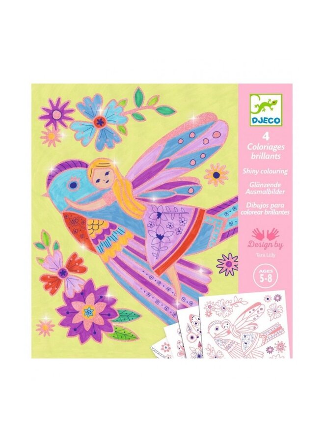 Djeco | knutselpakket | glinsterende kleurplaten kleine vleugels