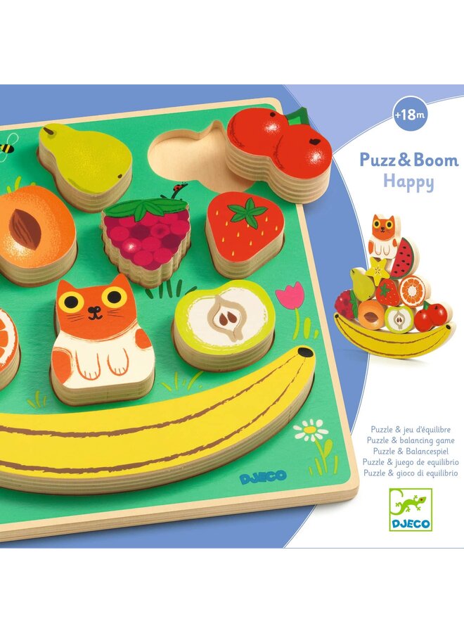 Djeco | houten puzzels | puzz & boom happy