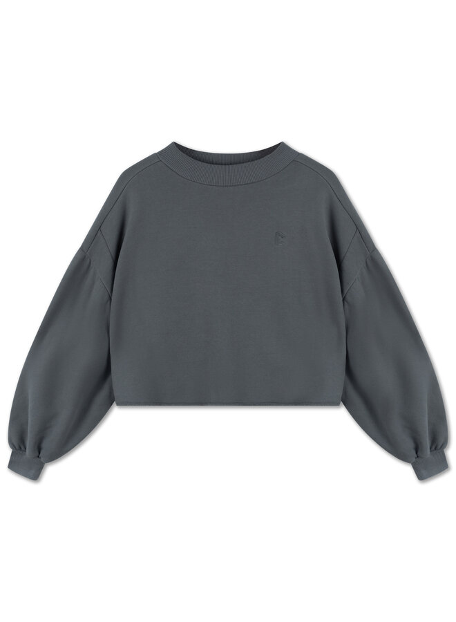 Repose AMS | crop heart sweater | charcoal