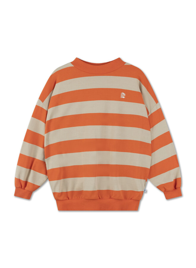 Repose AMS | evergreen sweater | firecracker block stripe
