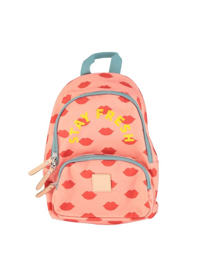 Piupiuchick | backpack | light pink w/ red lips