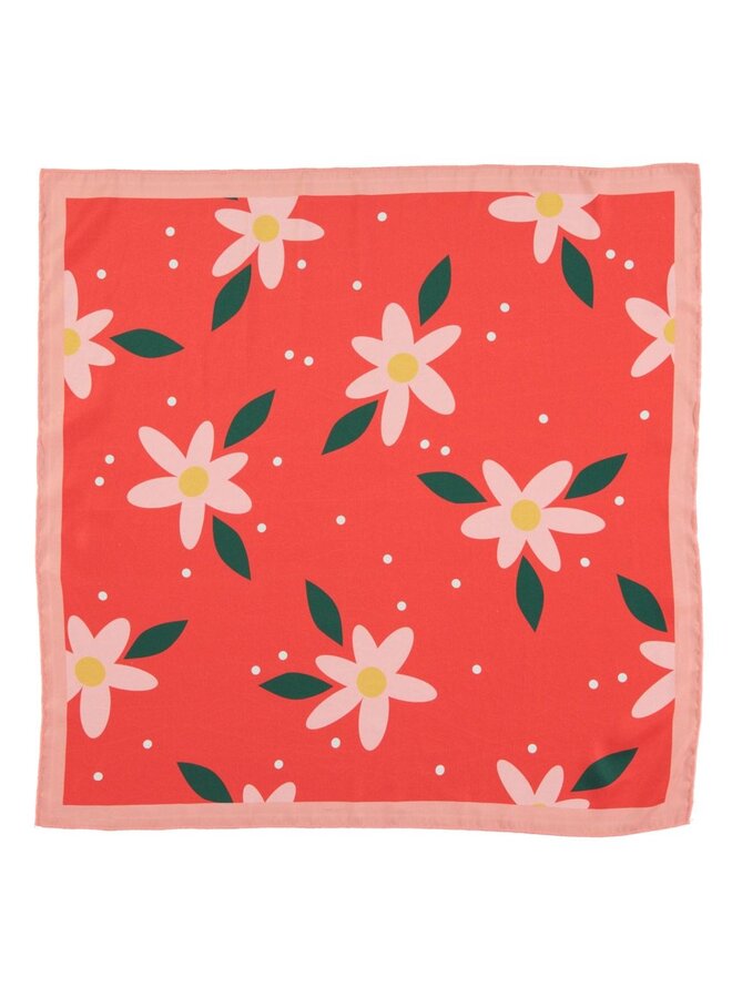 Piupiuchick | silky bandana | red w/ big flowers