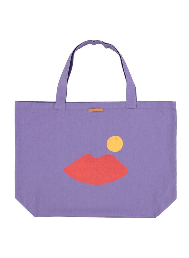 Piupiuchick | XL bag | purple w/ lips print