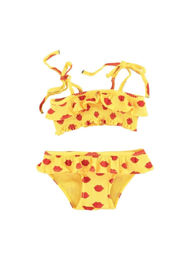 Piupiuchick | bikini | yellow w/ red lips