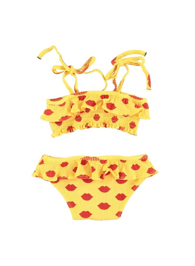 Piupiuchick | bikini | yellow w/ red lips