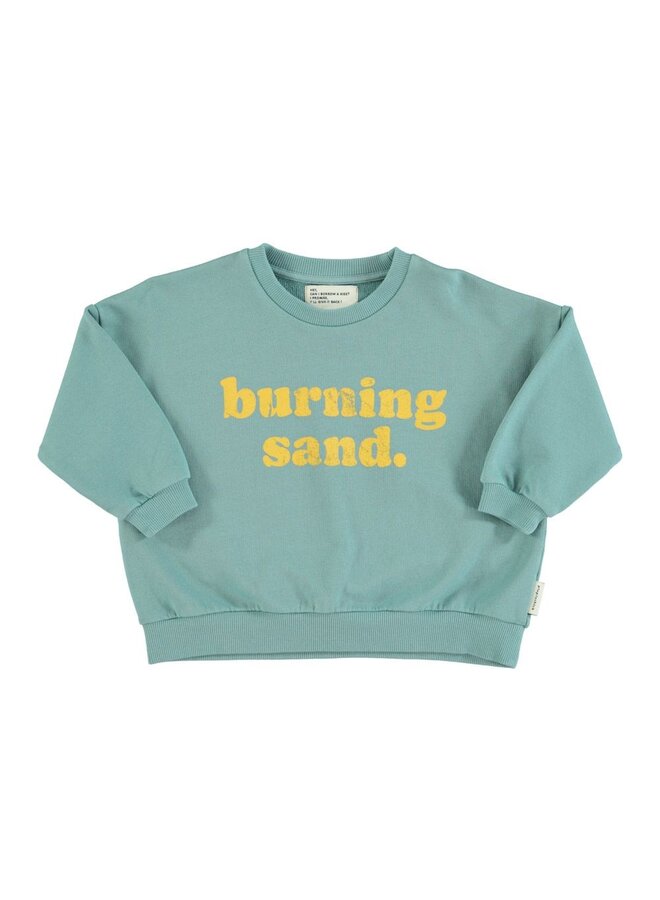 Piupiuchick | sweatshirt | green w/ "burning sand" print