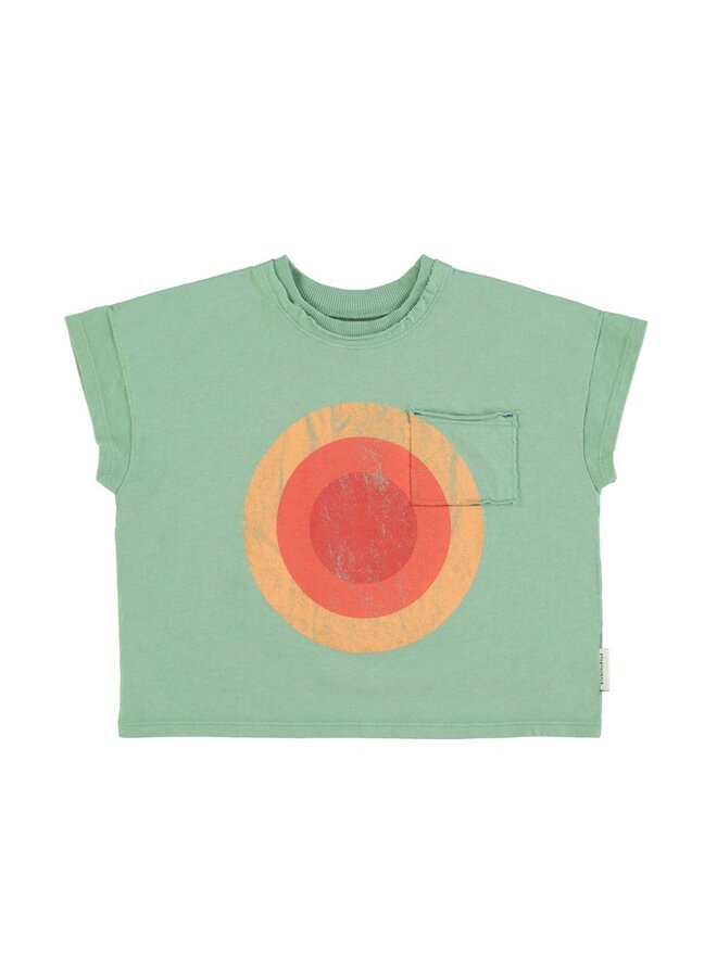 Piupiuchick | t'shirt |  green w/ multicolor circle print