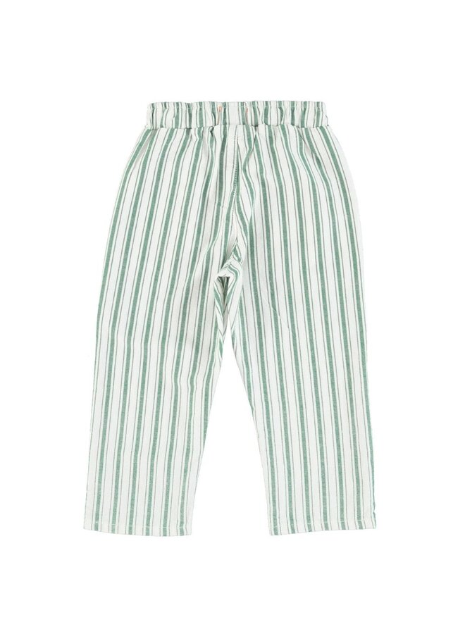 Piupiuchick |  unisex trousers | white w/ large green stripes