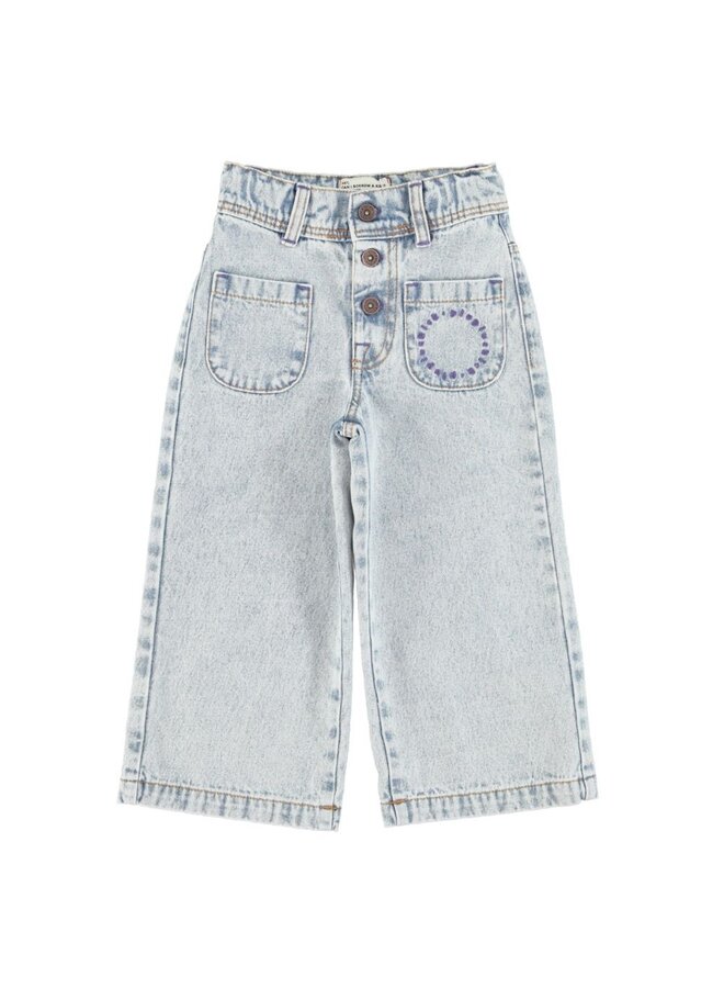 Piupiuchick | flare trousers | washed blue denim