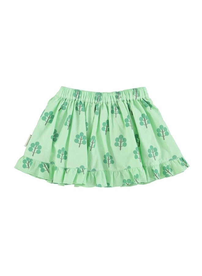 Piupiuchick | short skirt w/ ruffles | green w/ green trees