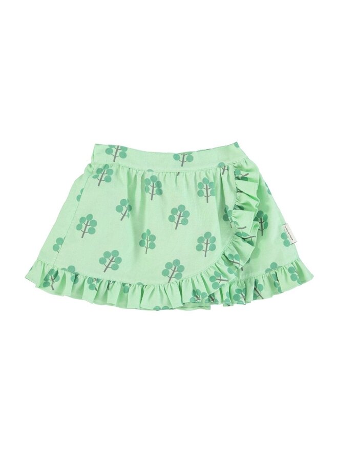 Piupiuchick | short skirt w/ ruffles | green w/ green trees