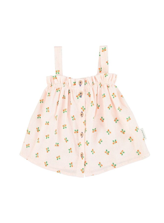 Piupiuchick | top w/ straps | light pink stripes w/ little flowers