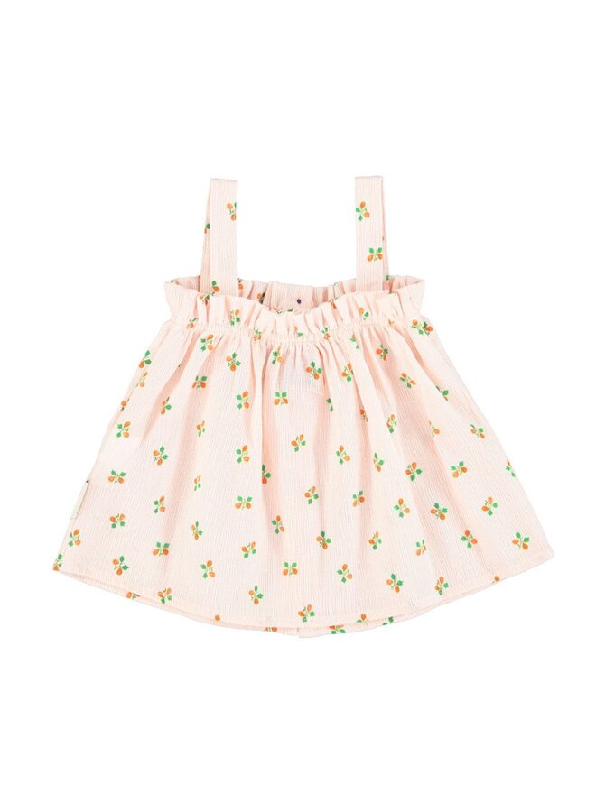 Piupiuchick | top w/ straps | light pink stripes w/ little flowers