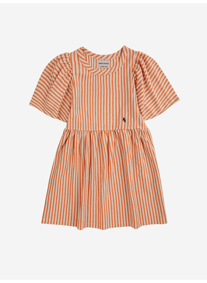 Bobo choses | vertical stripes ruffle sleeves dress