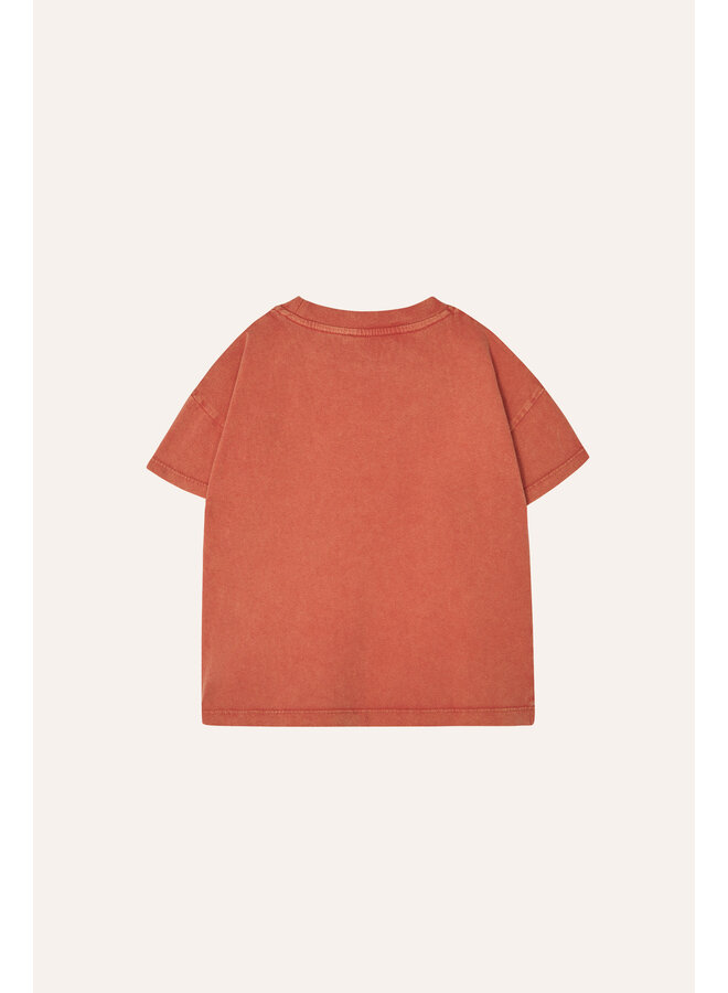 The Campamento | flowers embroidery kids tshirt | red