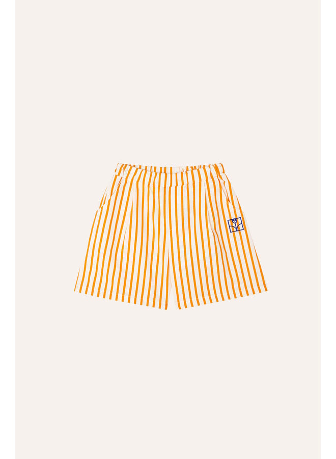 The Campamento | orange stripes kids shorts | orange