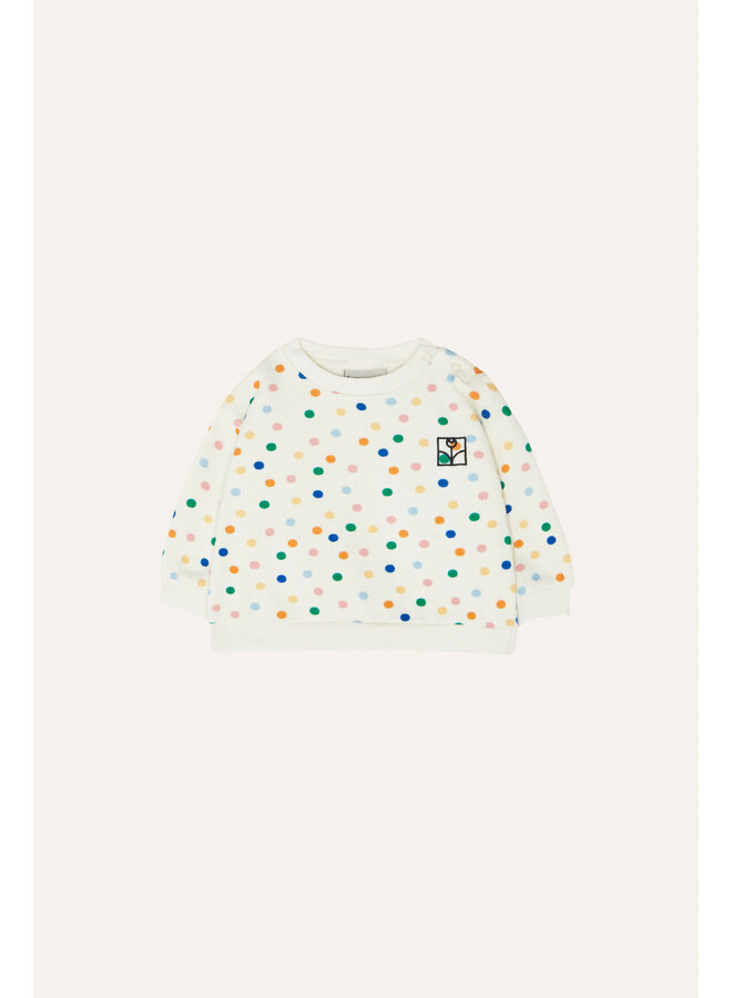 The Campamento | dots allover baby sweatshirt | ecru