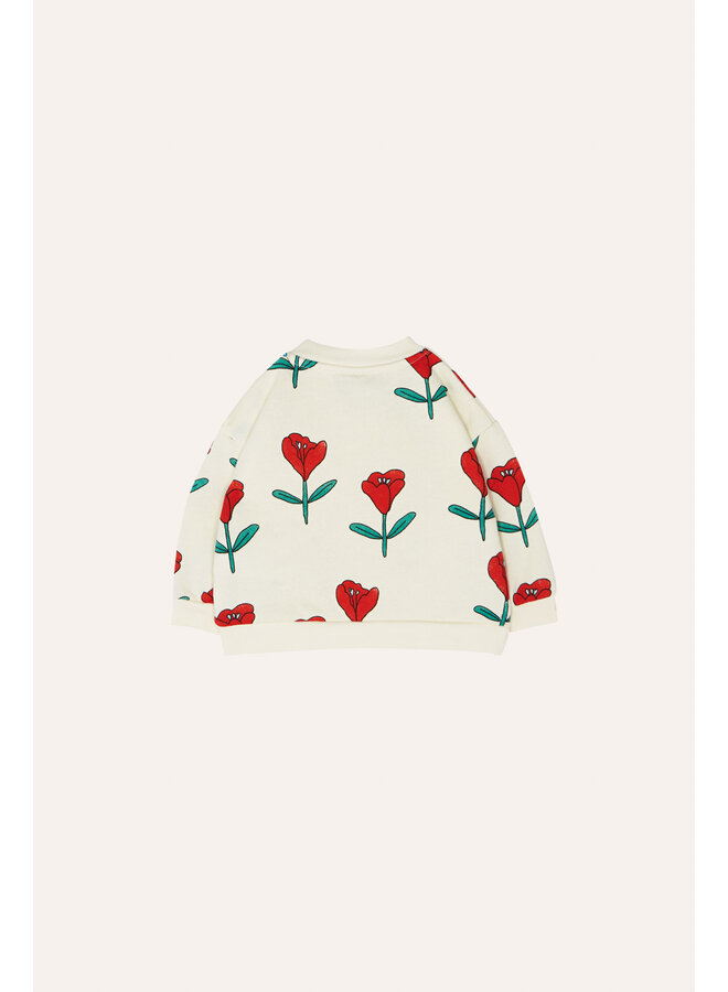 The Campamento | tulips allover baby sweatshirt | ecru