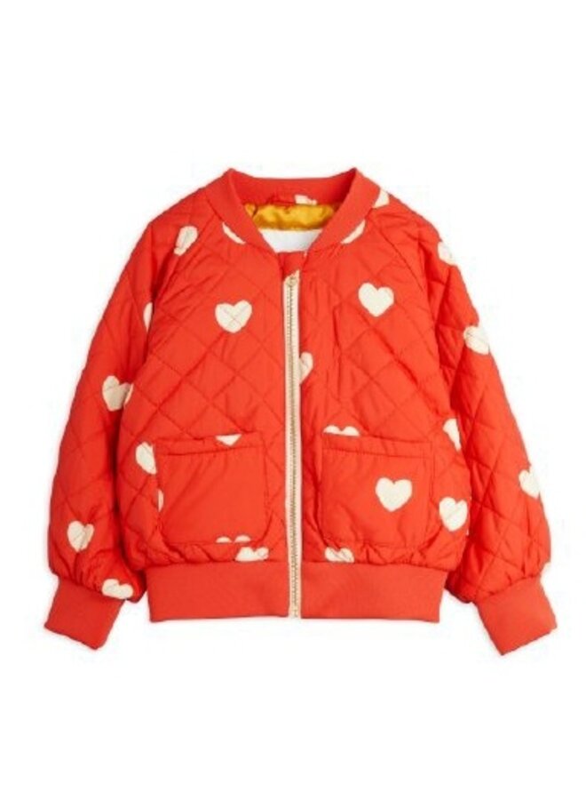 Mini Rodini | hearts aop baseball jacket | red