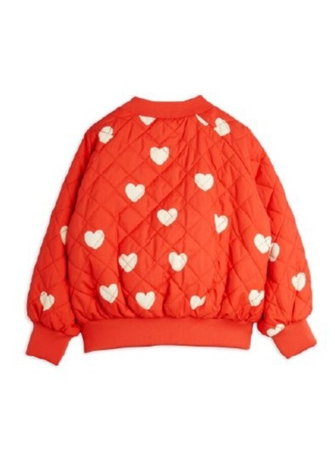 Mini Rodini | hearts aop baseball jacket | red