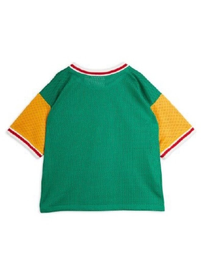 Mini Rodini | basket mesh sp ss tee | green