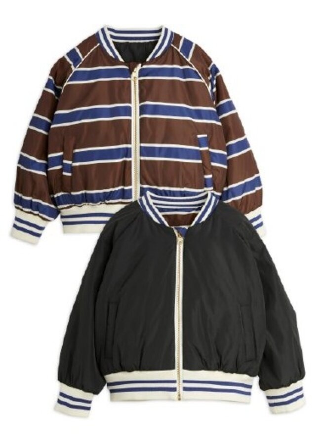 Mini Rodini | stripe reversible baseball jacket | multi