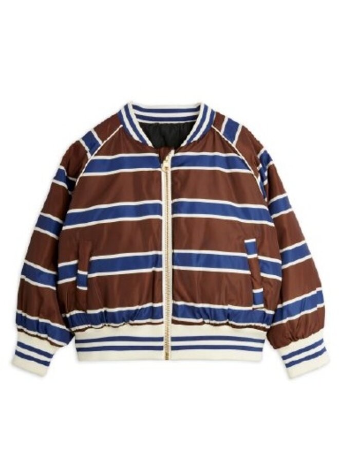 Mini Rodini | stripe reversible baseball jacket | multi