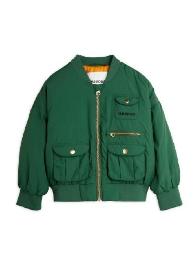 Mini Rodini | nylon baseball jacket | green